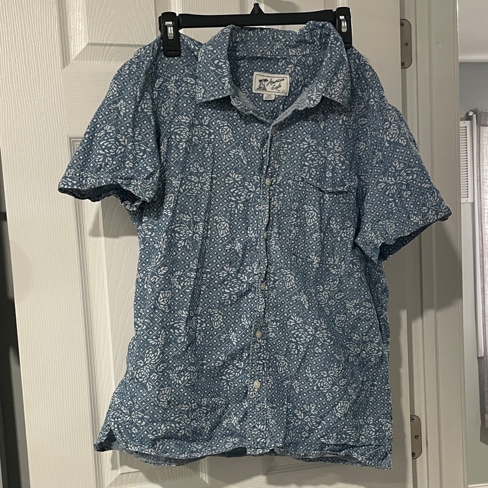 Reyn Spooner Blue and White Casual Shirt